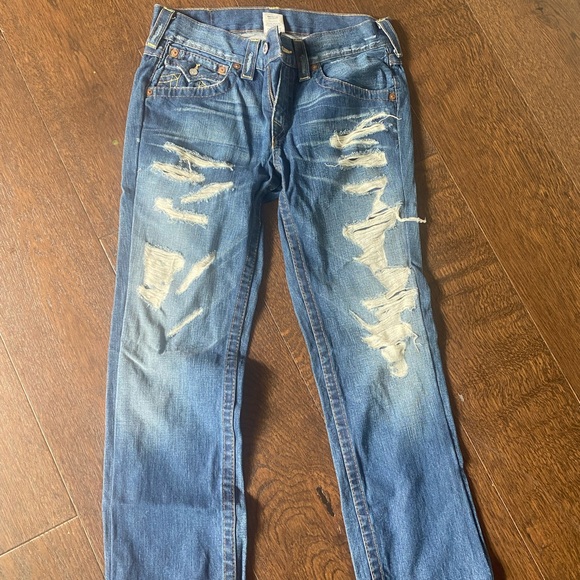 True religion sz 30 Distressed Blue Jeans stylish vintage amazing quality - Picture 1 of 10